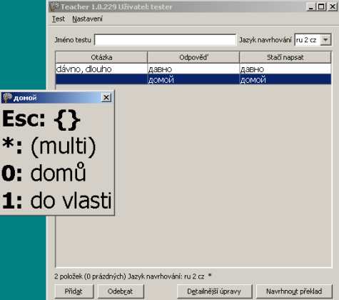 Stiskem alt+u zobrazíme návrh překladu.