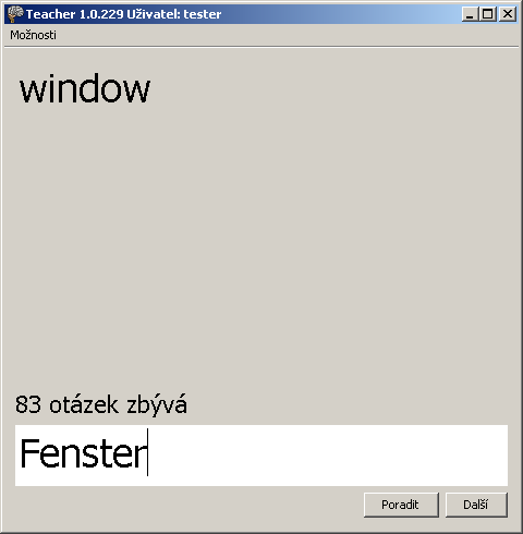 Zadání odpovědi na otázku